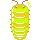 pixel art of a green and orange isopod